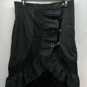 Steampunk Gothic Women M Lolita Black Lace Skirt